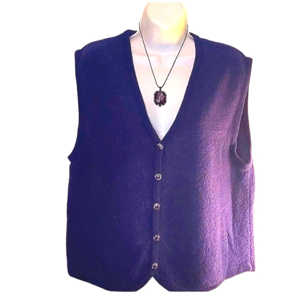 Fred Thomas Size Medium Purple Vest Women's So Soft Fall Cozy Cute Cheap - Picture 1 of 8
